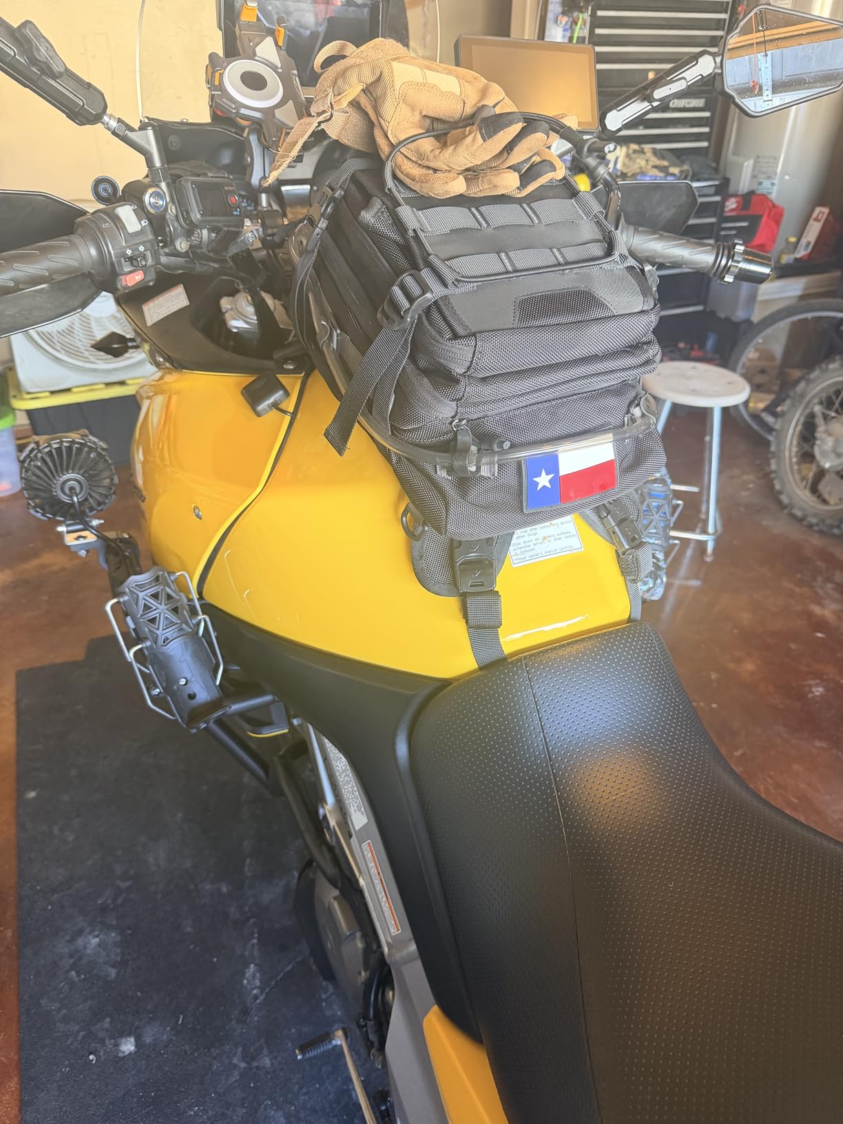 Rhinowalk motorcycle tank bag backpack, separate water bag, duffel bag with molle system, fits most adventure and sport motorcycle frames customer photo 2