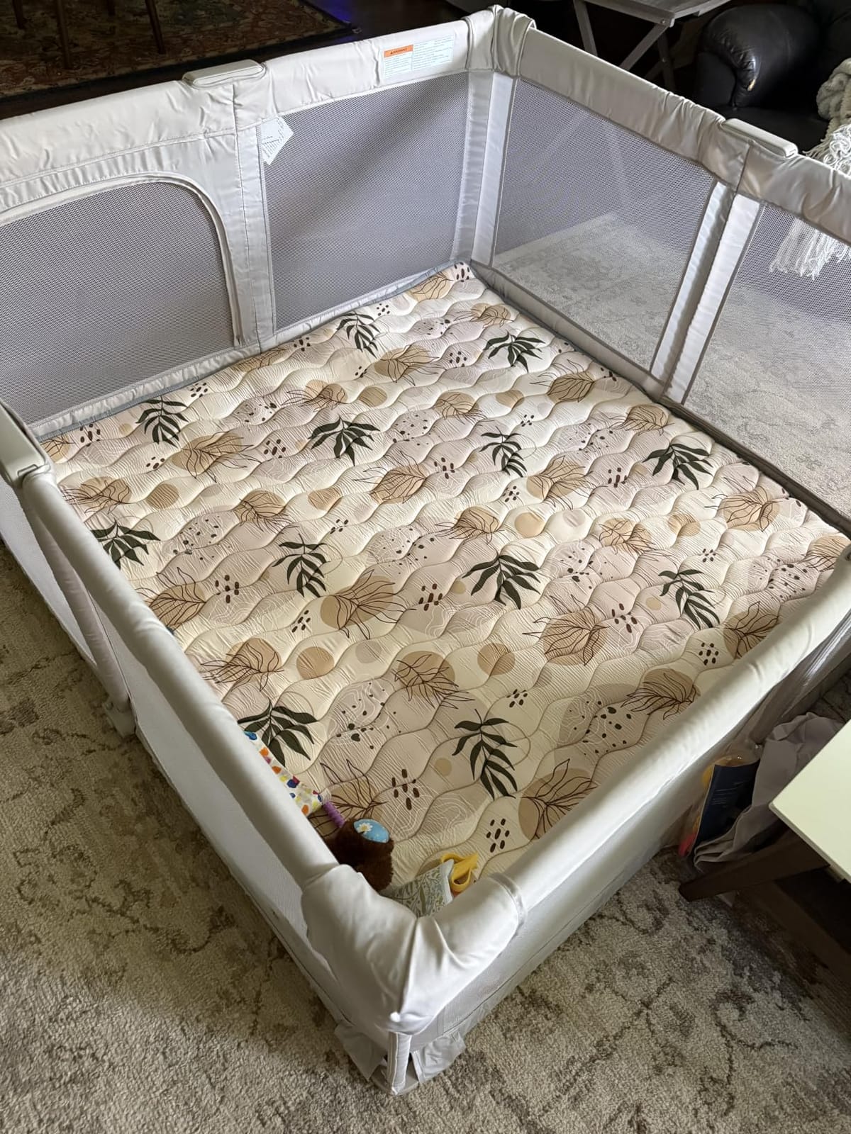 Blissful Diary Baby Play Mats for Floor, 71x59 Inch Thicker Foam Playmats for Babies and Toddlers, Soft Cushioning Baby Crawling Mat, Modern Abstract customer photo 1