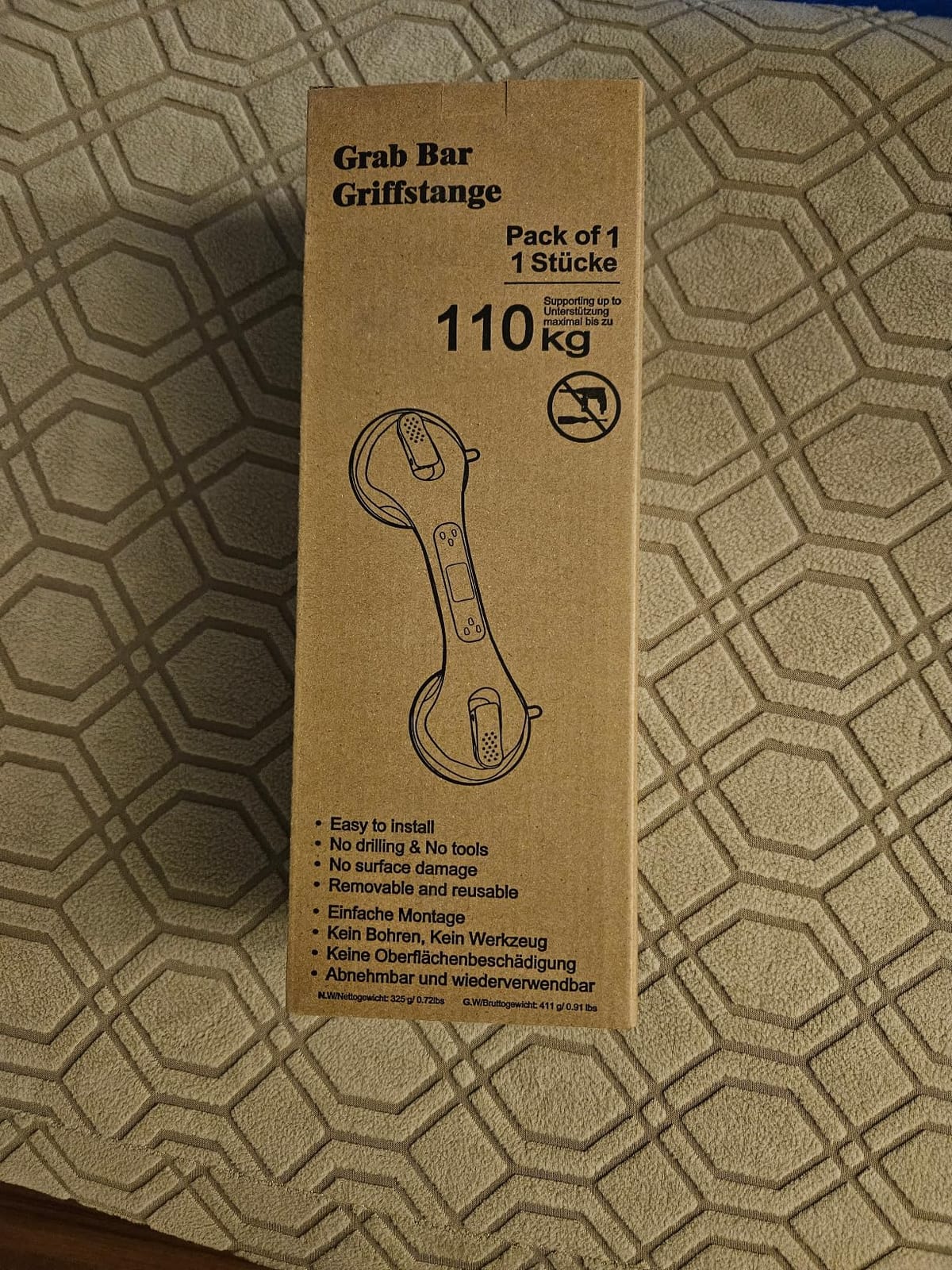 TAILI Shower Grab Bars,Suction Shower Handles,Upgraded,330lbs,2 Pack,Silver customer photo 2