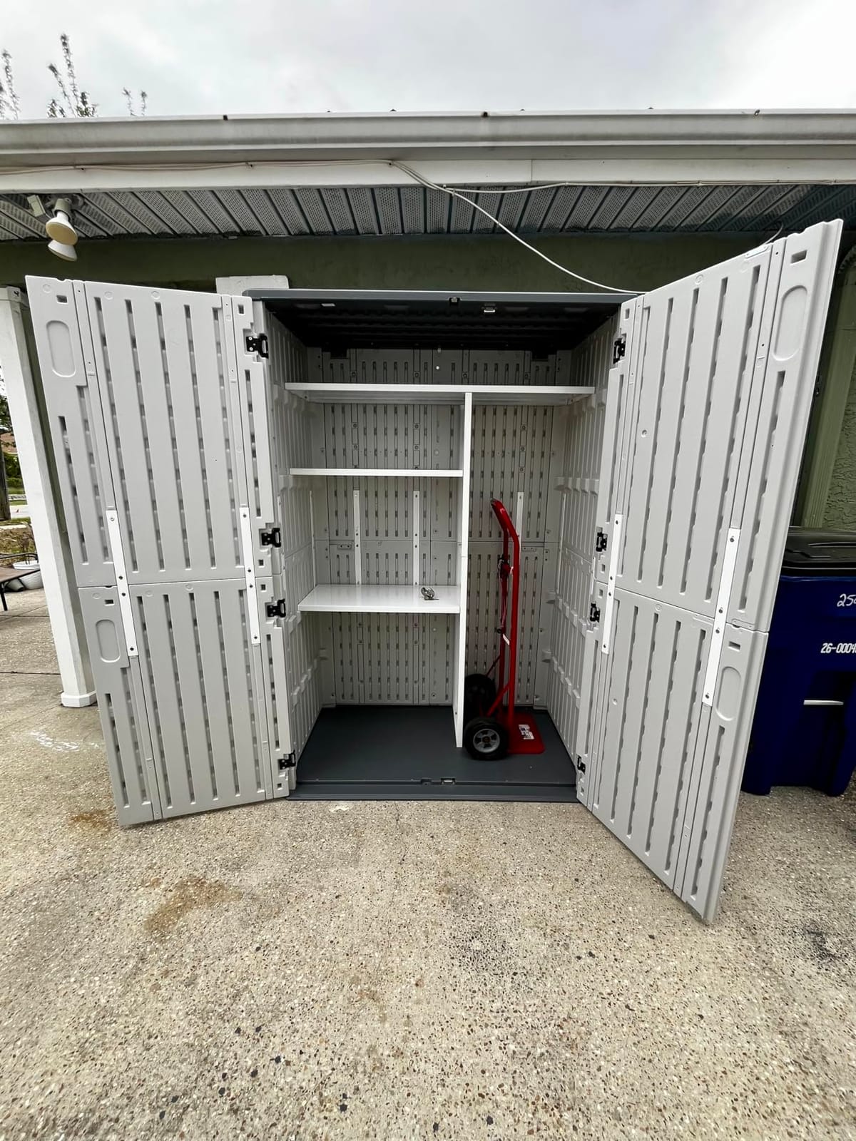 Aoxun Outdoor Storage Shed, 35 Cu.Ft Vertical Storage Sheds, White customer photo 1