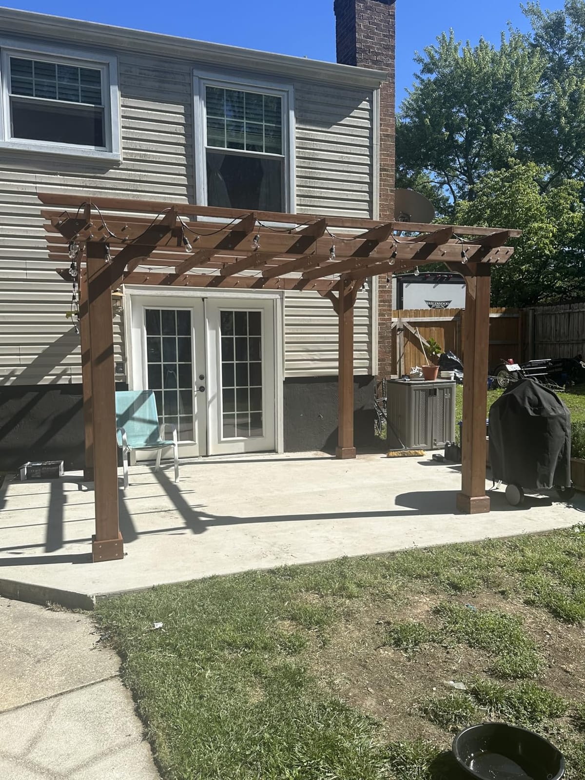 BlueWish 10' x 12' Patio Pergola, Cedar Wood Pergolas with Solid Structure, Pergola Kits, Outdoor Pergolas and Gazebos with Slatted Trellis Roof for Deck Backyard Grill Party Garden customer photo 1