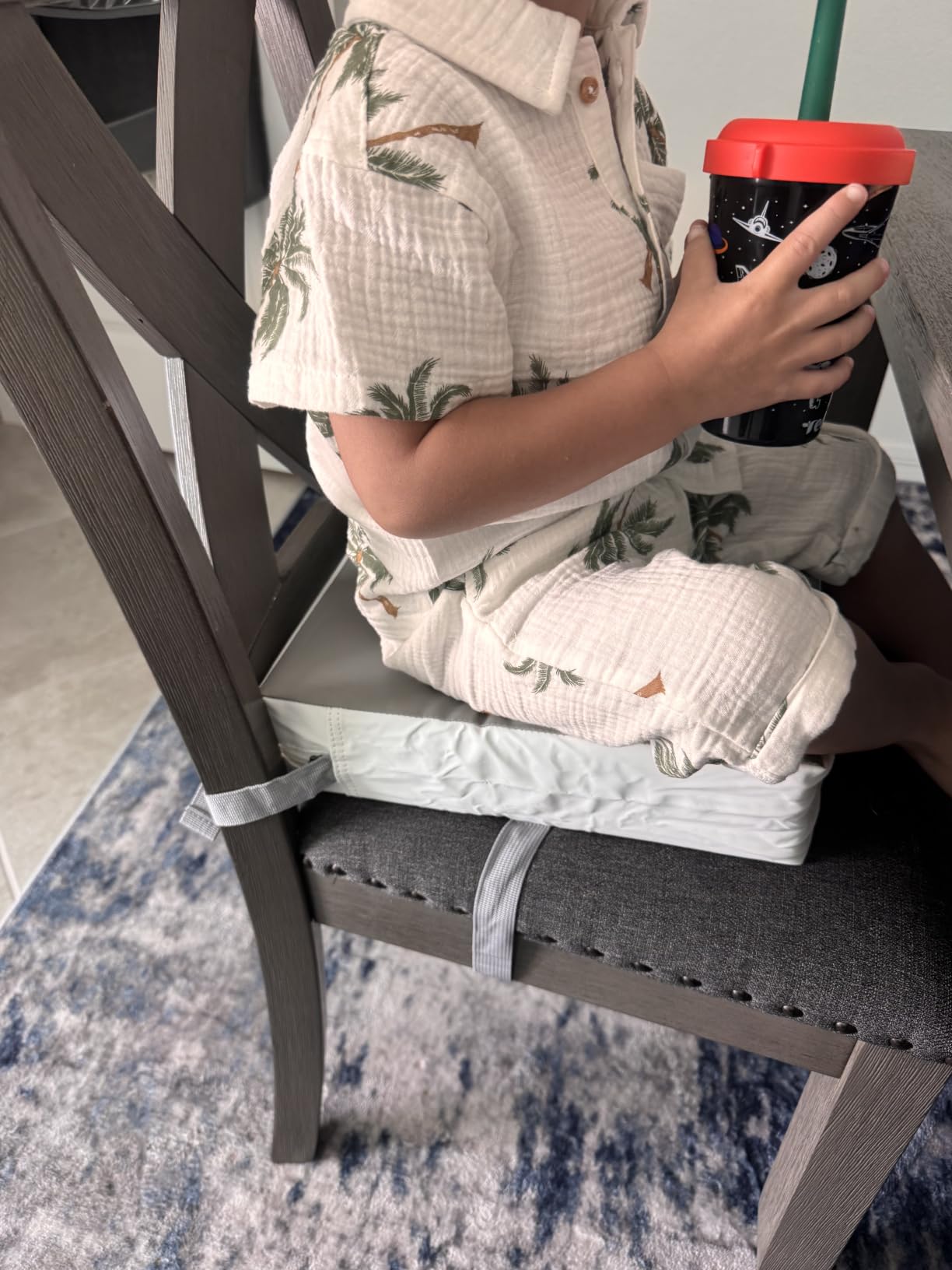 Toddler Booster Seat for Kitchen Chair, Waterproof PU Support Cushion customer photo 1