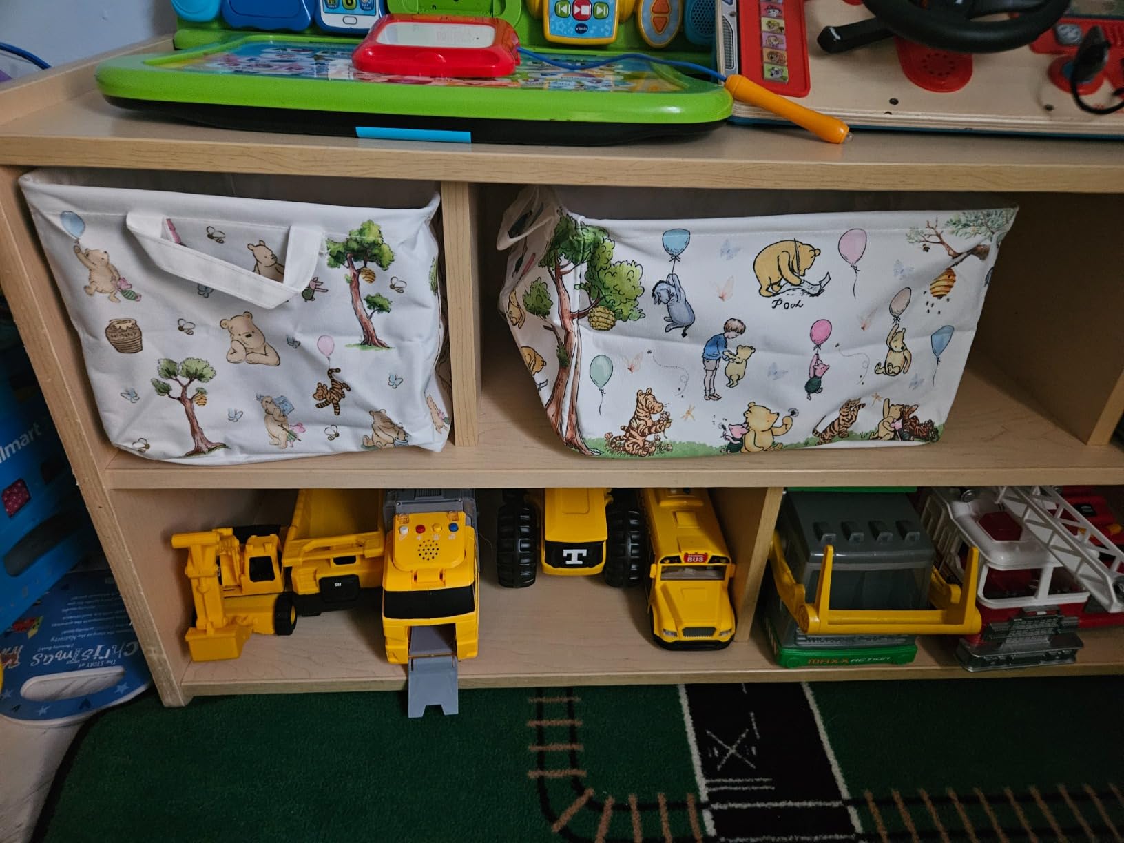 Winnie Nursery Decor, the Pooh Baby Stuff, Winnie Storage Nursery Basket, Large squarecanvas Laundry Hamper With A Waterproof PECoating, Foldable, Toys Bin, Baby Nursery HamperDecor, Classic customer photo 2
