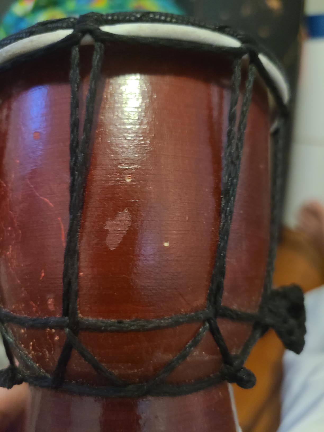 Wood Djembe Drum African Drums for Adults 8.5'' x 16'', Painted customer photo 2