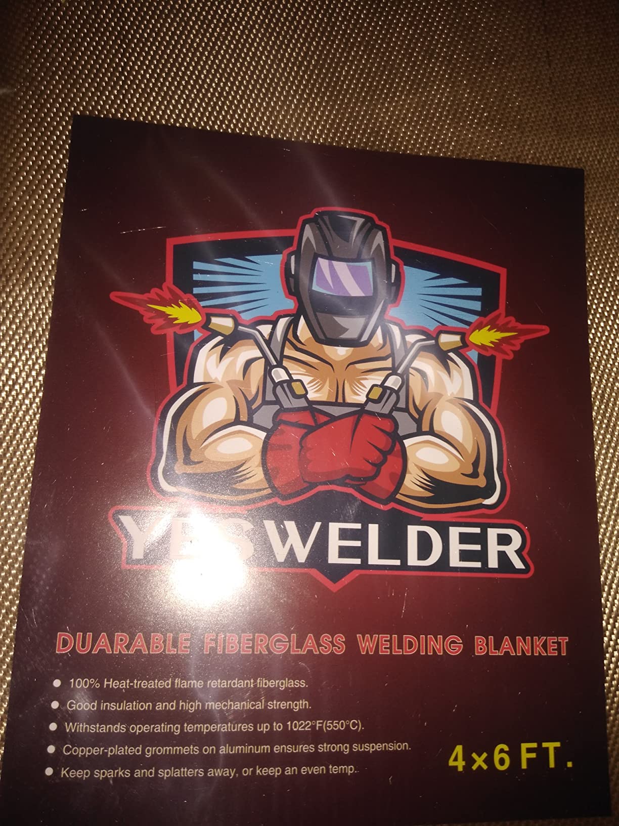 YESWELDER Fiberglass Welding Blanket 4 x 6ft Insulation Blanket 1/3