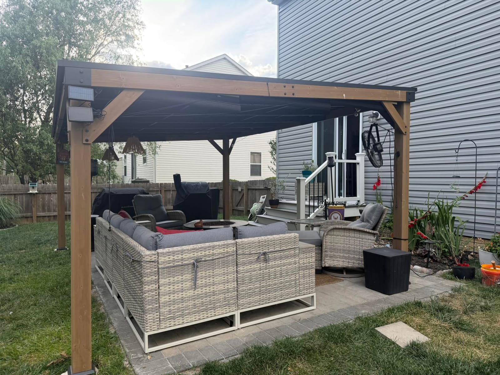 Modern Shade Wood Grill Gazebo 10' x 12' with Sloped Galvanized Steel Roof customer photo 2