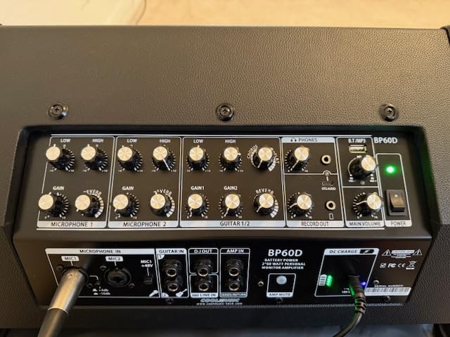 Coolmusic BP60D 120W Battery Powered Acoustic Guitar Amplifier,Portable Bluetooth Speaker with Reverb Chorus Delay Effect, 7 Inputs customer photo 2