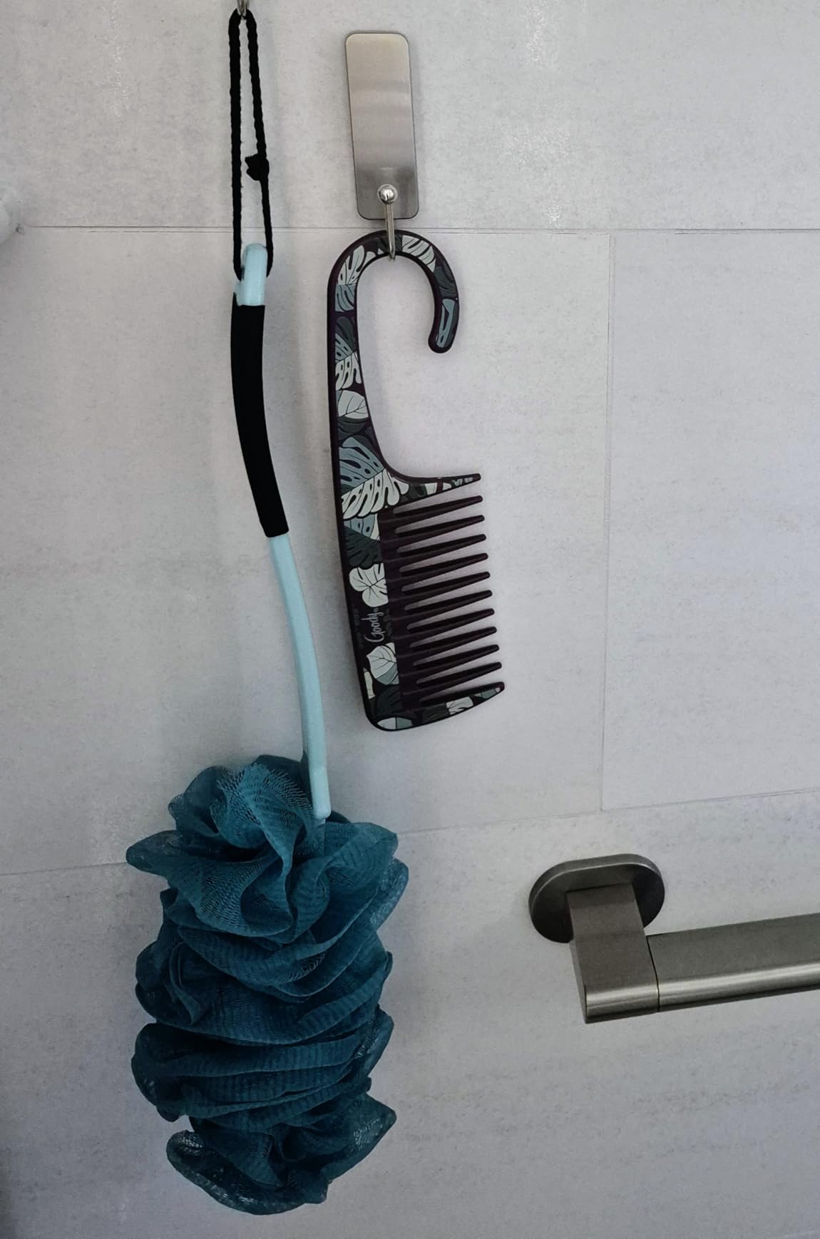 2 Pack Back Scrubber for Shower, Anti Slip Long Handle Bath Body Brush, Loofah with Handle, Back Scrub Brush, Soft Mesh Loofah Sponge Shower Brush for Women, Men, Elderly (2 Pack= Blue) customer photo 1