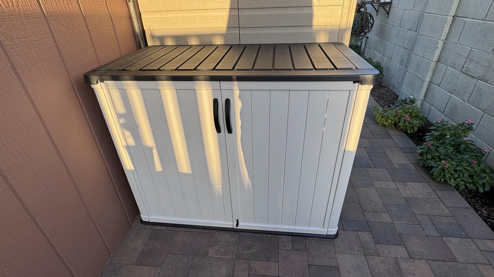 Devoko 50 Cu Ft Outdoor Storage Cabinet - Waterproof Vertical Shed for Patio, Garden & Deck, Heavy-Duty Tool Storage Box for Cushions, Accessories & Equipment, Durable & Weather-Resistant (White) customer photo 2