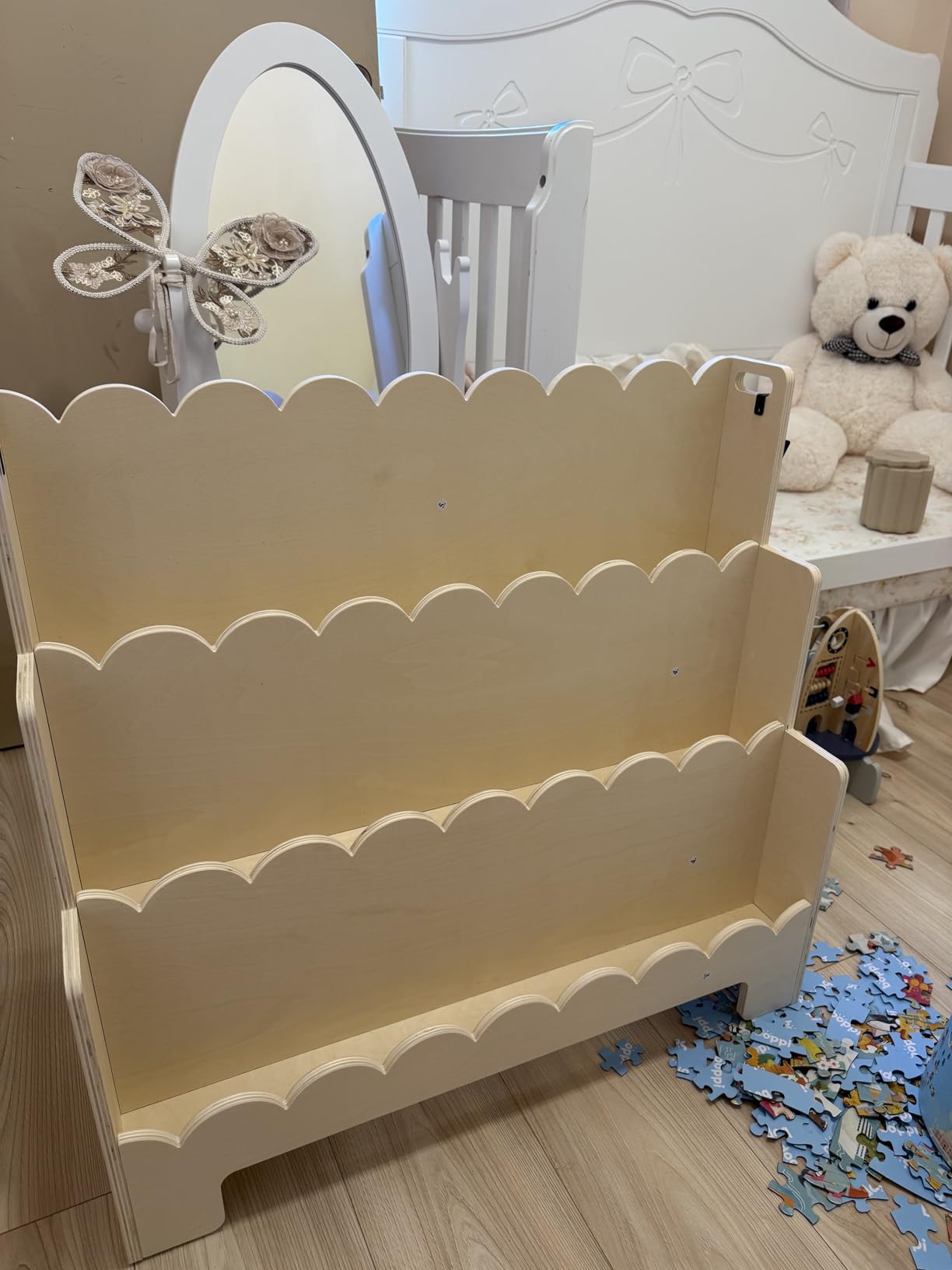 VEVOR 5-Tier Montessori Bookshelf, Kids Scalloped Bookshelf, Wooden Toddler Bookshelf, Book Organizer Display for Bedroom, Playroom, Entryway, Nursury, Classroom customer photo 1