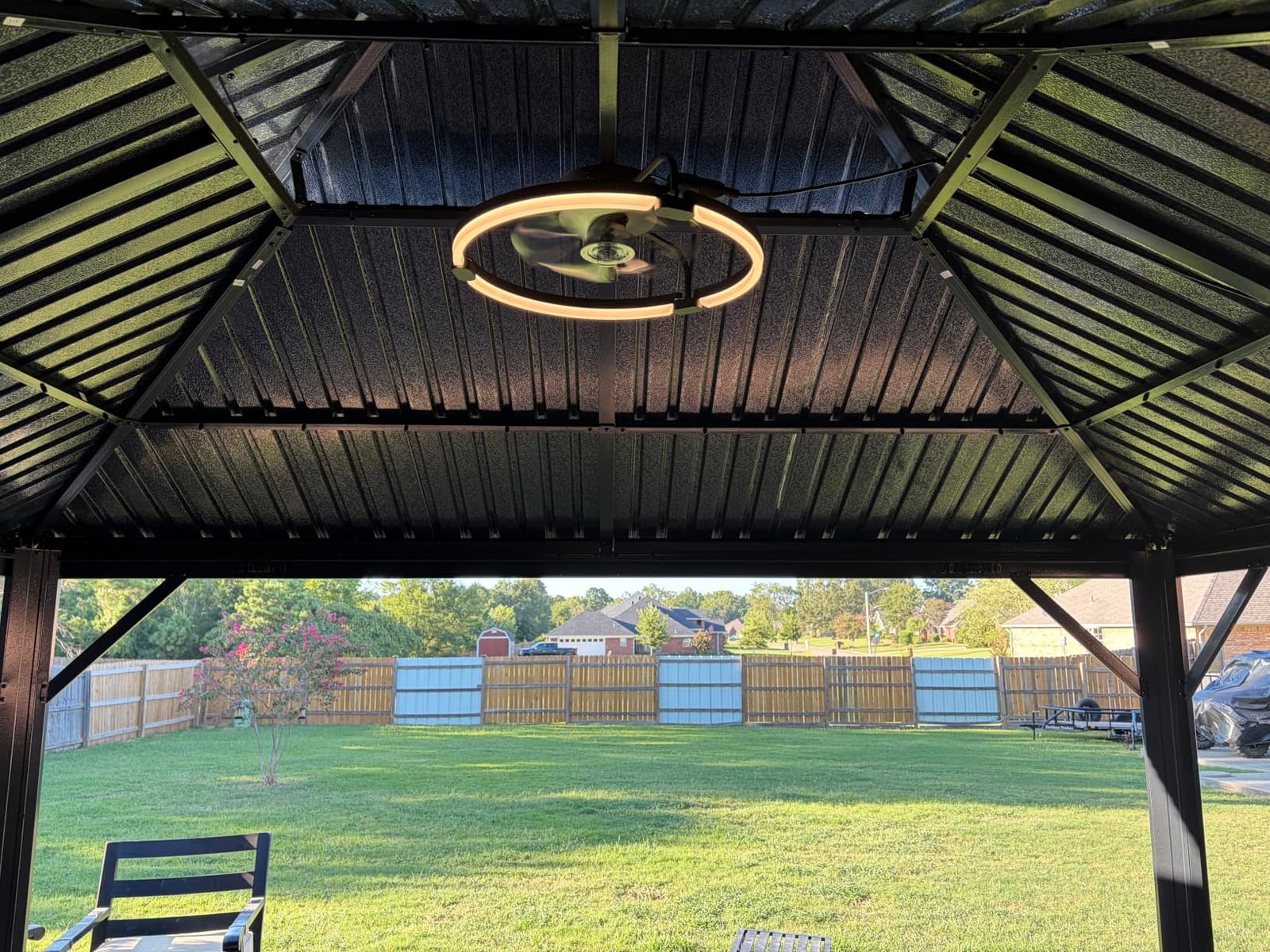 HOTEEL 12x20 Hardtop Gazebo on clearance with Metal Roof & Drainage System, Heavy Duty Galvanized Steel Gazebo with Aluminum Frame, Privacy Curtains and Netting, for All-Weather, Black (2026 Upgraded) customer photo 1