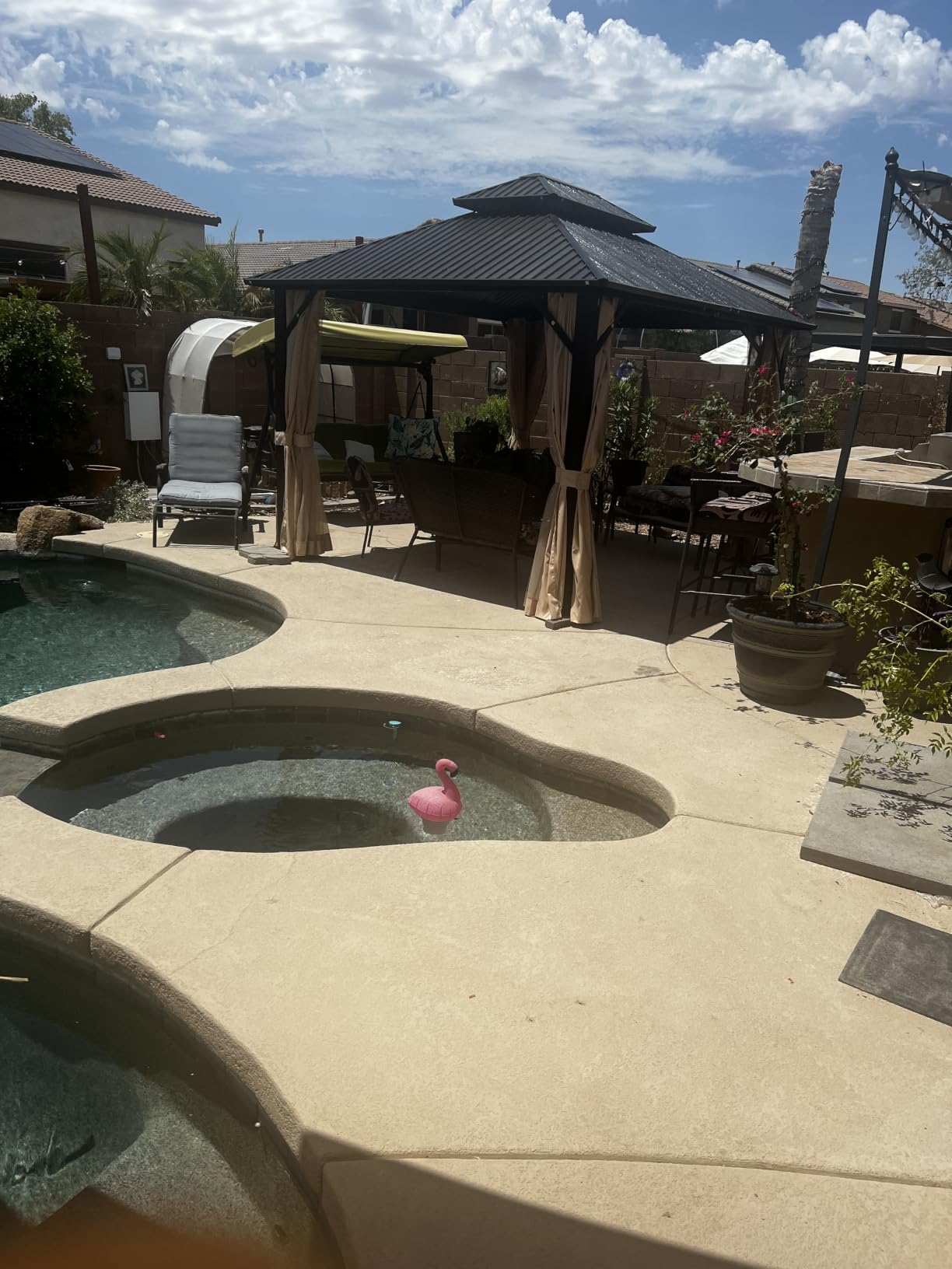 HOTEEL 12x20 Hardtop Gazebo on clearance with Metal Roof & Drainage System, Heavy Duty Galvanized Steel Gazebo with Aluminum Frame, Privacy Curtains and Netting, for All-Weather, Black (2026 Upgraded) customer photo 2