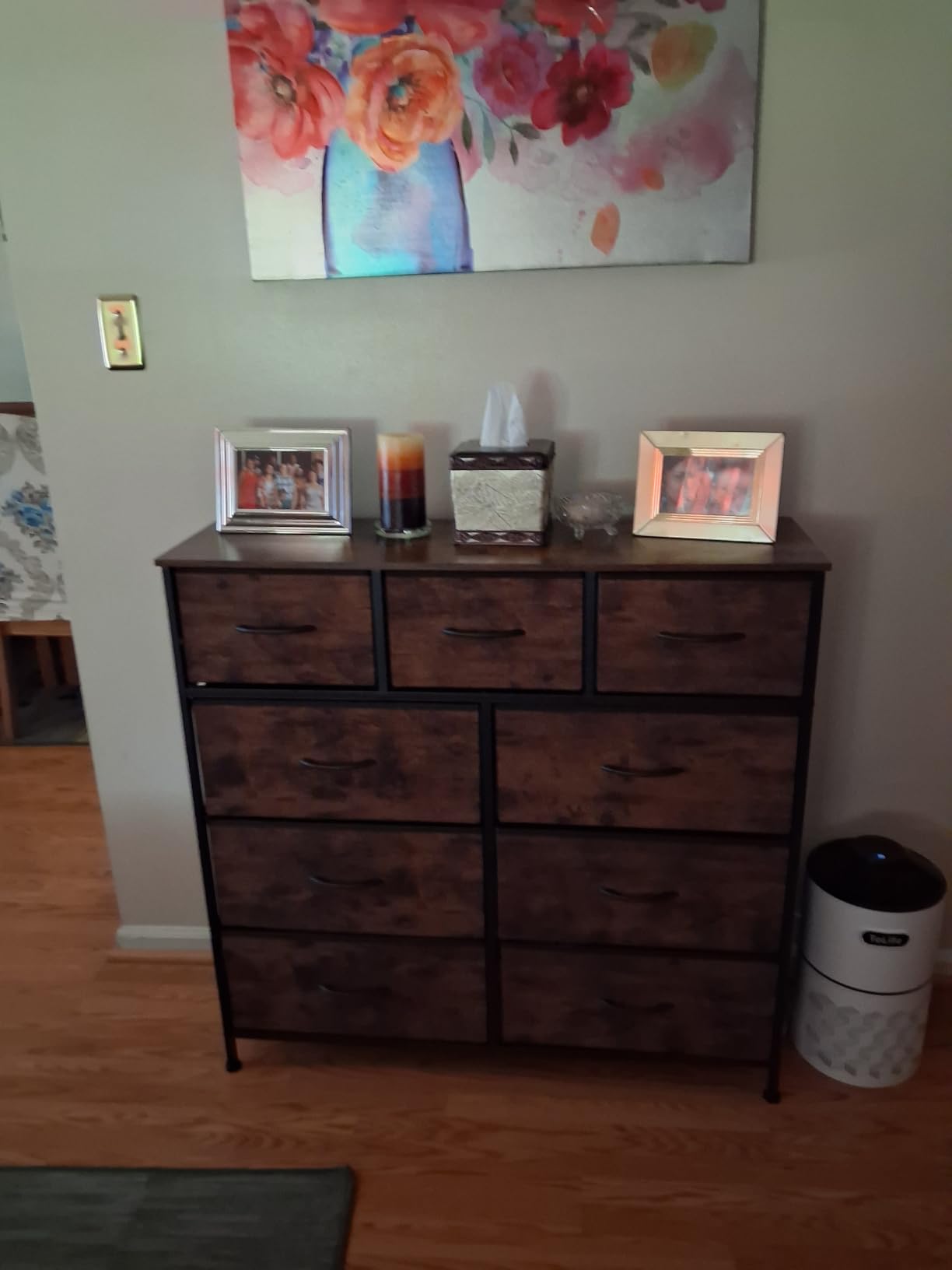 SONGMICS Dresser for Bedroom, Tall Dresser with 4 Fabric Drawers customer photo 2