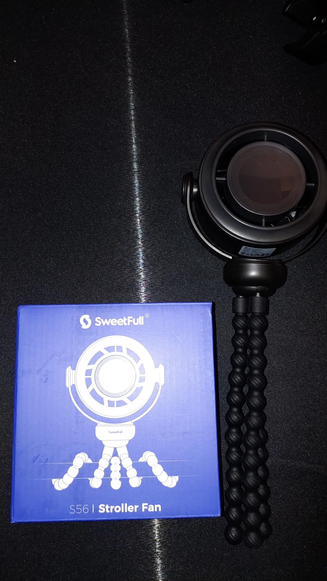 SWEETFULL Portable Stroller Fan, Pinch-Proof Baby Fan - Cream customer photo 1