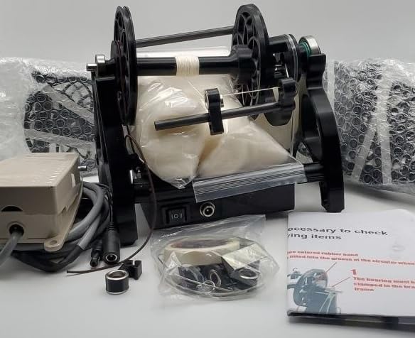Electric Yarn Winder Electric Yarn Spinner Kit Spinning Wheel for Wool with Foot Controller & 4 Bobbins, Small Wool Spinner with Forward & Reverse(Black) customer photo 1