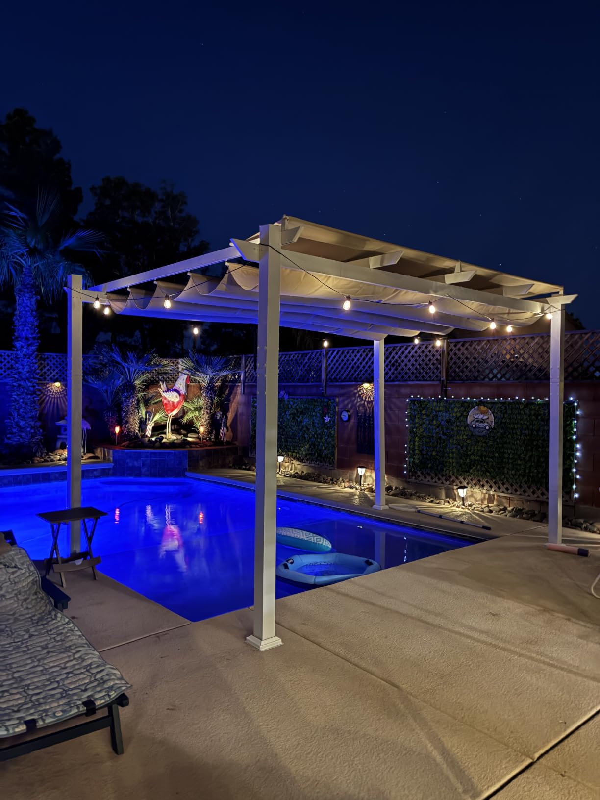 PURPLE LEAF Outdoor Pergola 10' x 13' White Pergola, Double Canopy, White customer photo 2