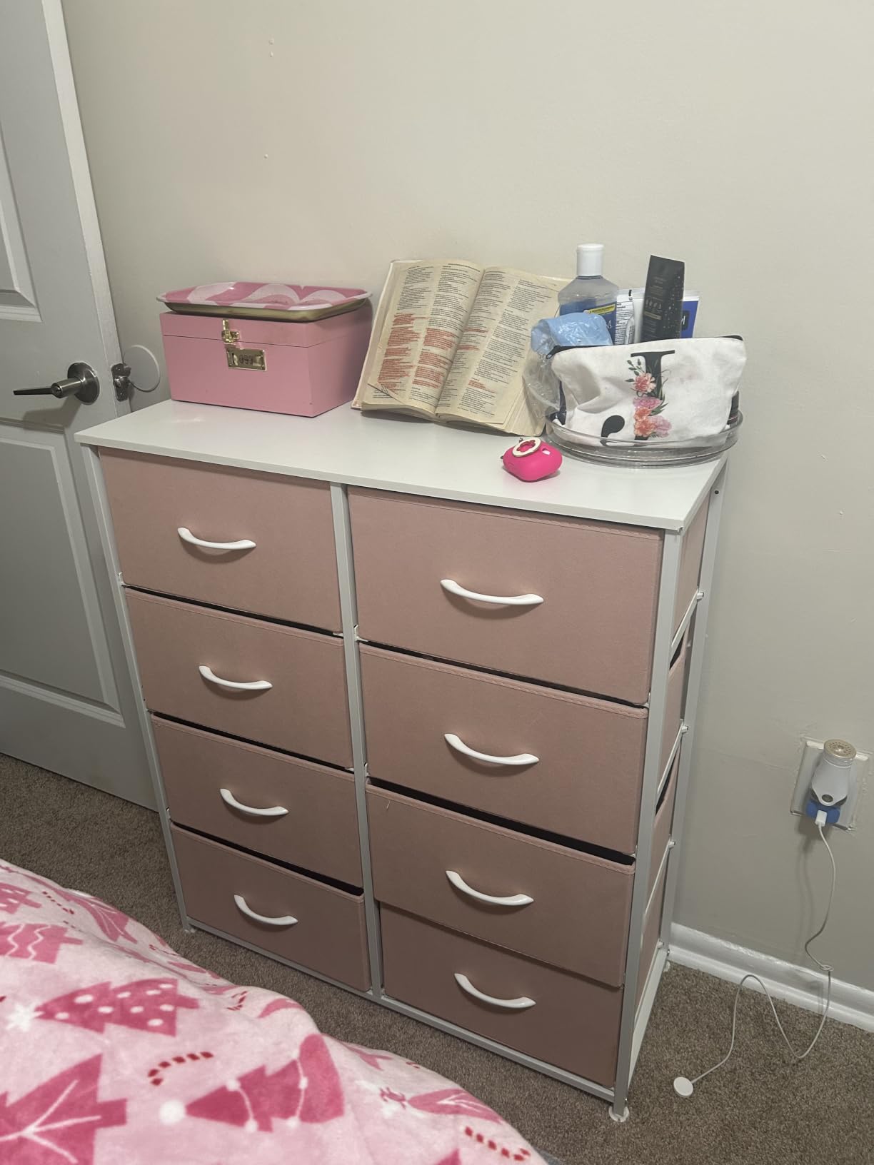 Sweetcrispy 8 Drawer Fabric White Dresser for Bedroom, Tall Double Dresser customer photo 2