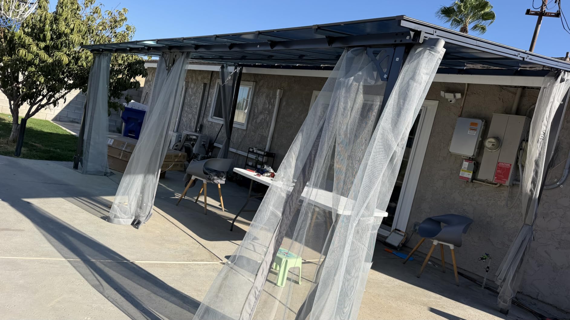 Aoxun Hardtop Gazebo 5 x 8 FT, Outdoor Metal Hard Top Gazebo,Grill Gazebo Permanent BBQ Pavilion with Galvanized Steel Roof, Aluminum Pavilion with Shelves for Lawn, Garden, Patio, Backyard customer photo 2