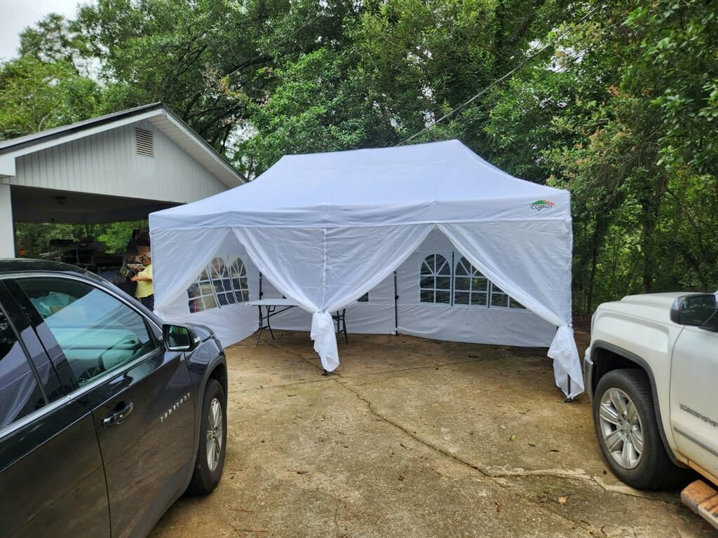 COBIZI 10x20 Heavy Duty Pop Up Canopy Tent with Sidewalls, Easy Up Canopy customer photo 2