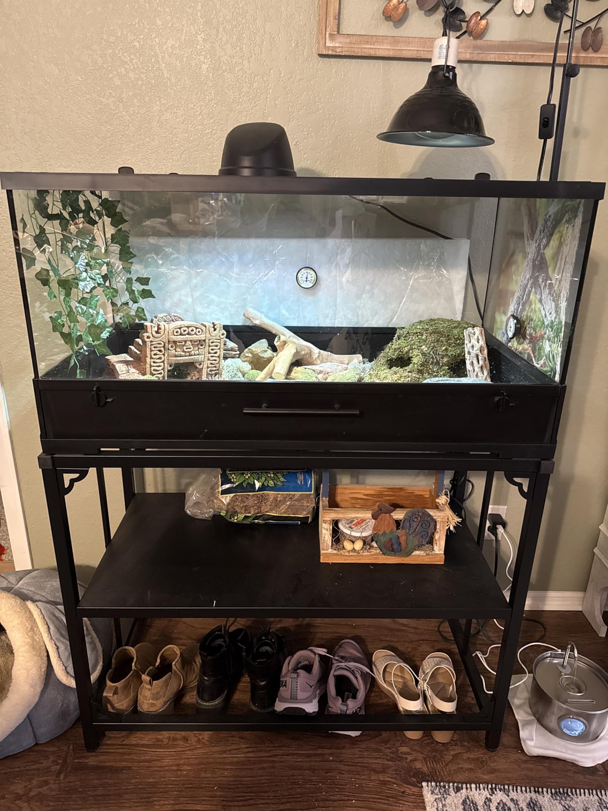 TOCRETOARE Fish Tank Stand 55-75 Gallon, Metal Aquarium Stand, 48.5