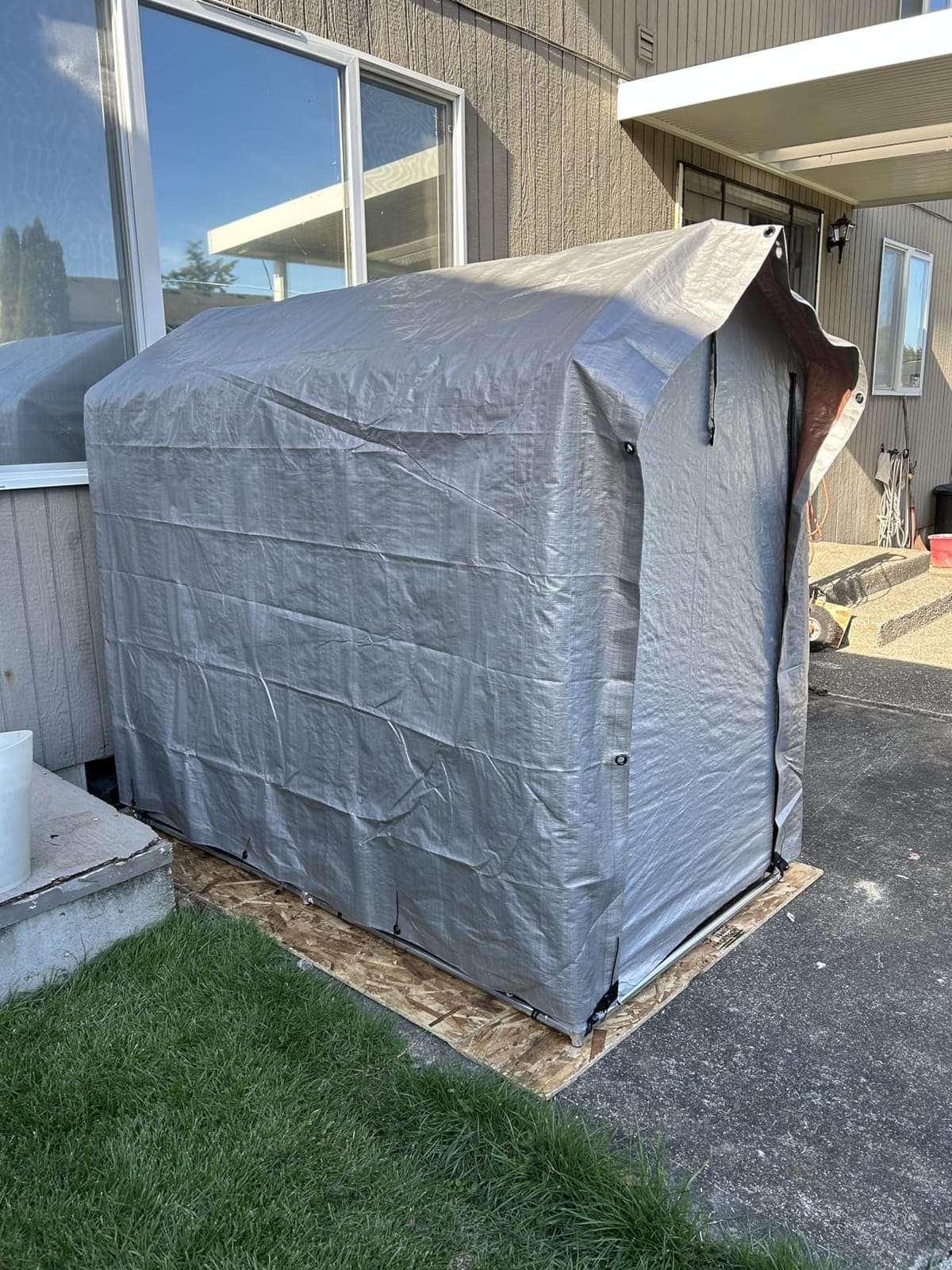 Flamaker Small Portable Shed Bike Tent 420D Oxford Fabric 4000PU, Sliver customer photo 2
