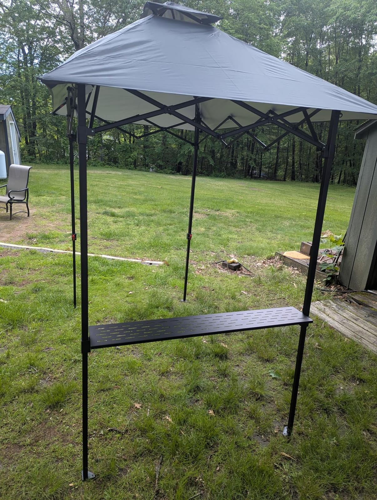 ABCCANOPY 8x5 Pop Up BBQ Grill Gazebo with Lights & Sidewall, Dark Gray customer photo 1