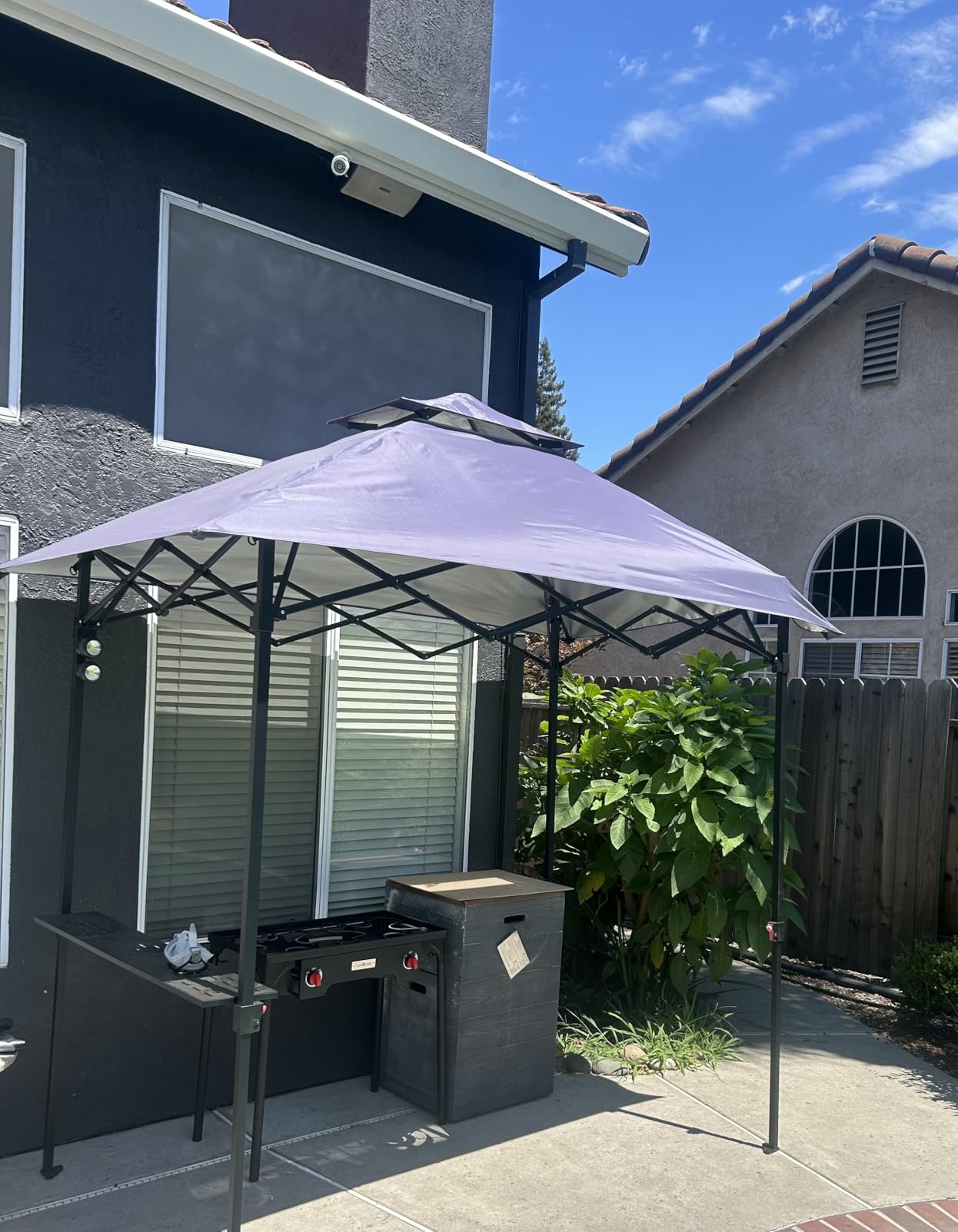 ABCCANOPY 8x5 Pop Up BBQ Grill Gazebo with Lights & Sidewall, Dark Gray customer photo 2