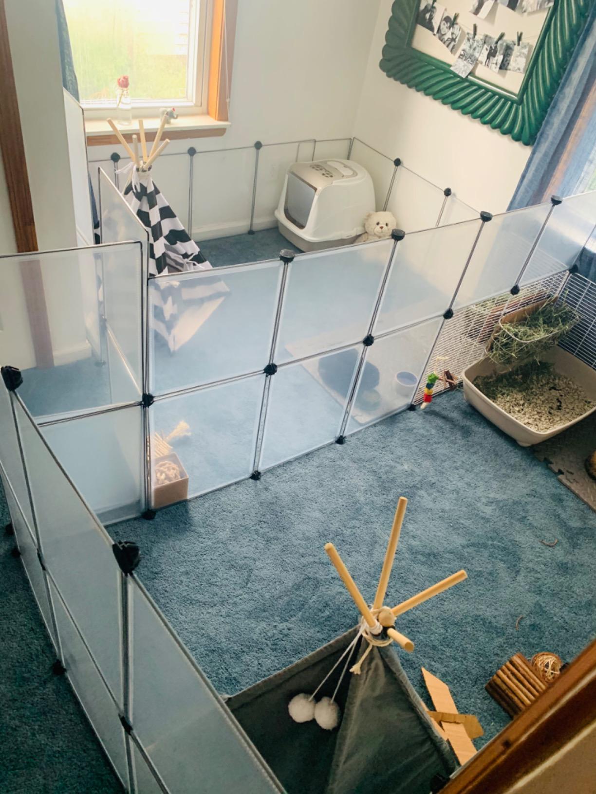 SONGMICS Guinea Pig Cage, Steel Wire Small Animal Enclosure customer photo 2
