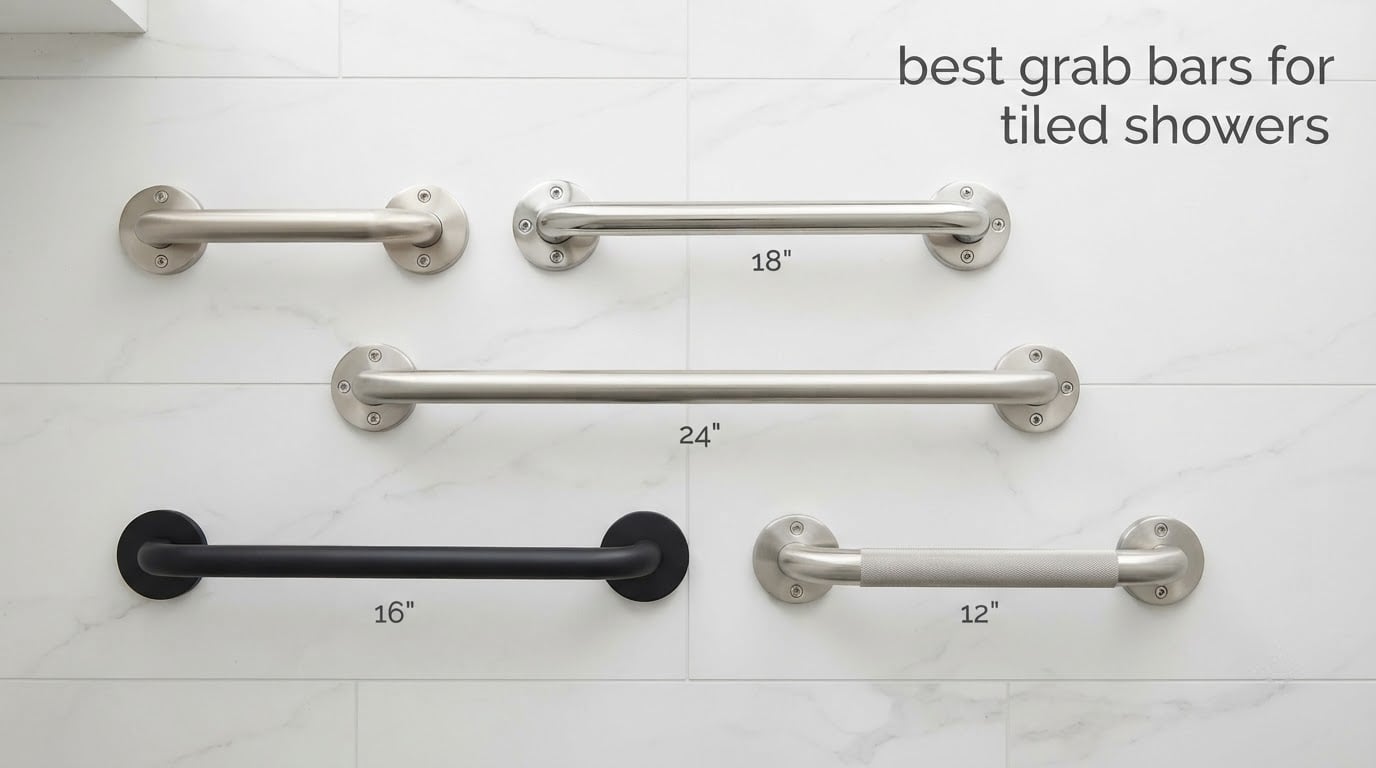 best grab bars for tiled showers